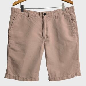 John Varvatos Chino Linen Blend Shorts Men's Sz 34x9" Dusty Pink Bermuda Preppy